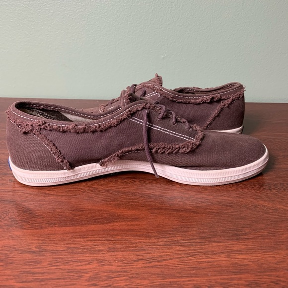 Keds | Fringe Detail Brown Canvas Sneakers - 7 - Picture 7 of 9